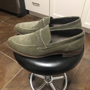 Millburn Co Seaweed Green Suede Penny Loafer - 57